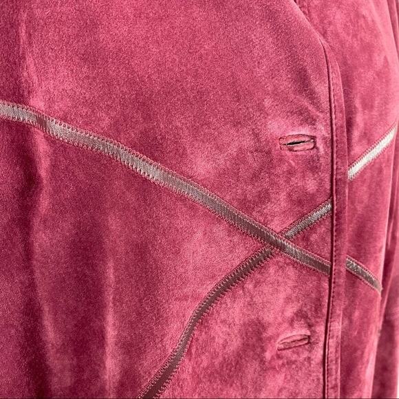 Linea by Louis Dell'Olio 100% Suede & Leather Cross Stitching Jacket Boho SZ 1X - Picture 3 of 15